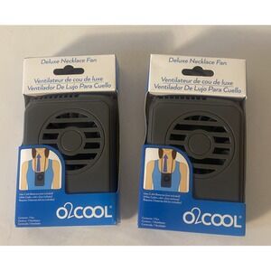 O2COOL Deluxe Necklace 2 Fans 3 in 1 Works As Necklace, Desk & Clip Fan Req 2 AA